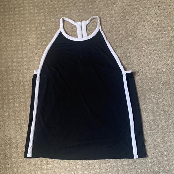 Topshop black top with white piping - Picture 1 of 6